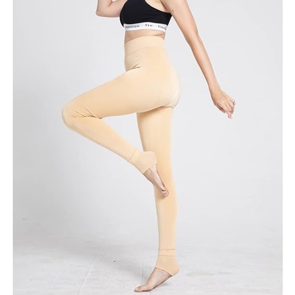Vintervarma fleece leggings i hudfärg