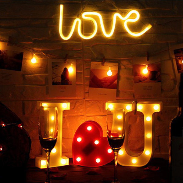 Homemory I Love U Light Up Letters Forslagsdekorasjoner, I Love U