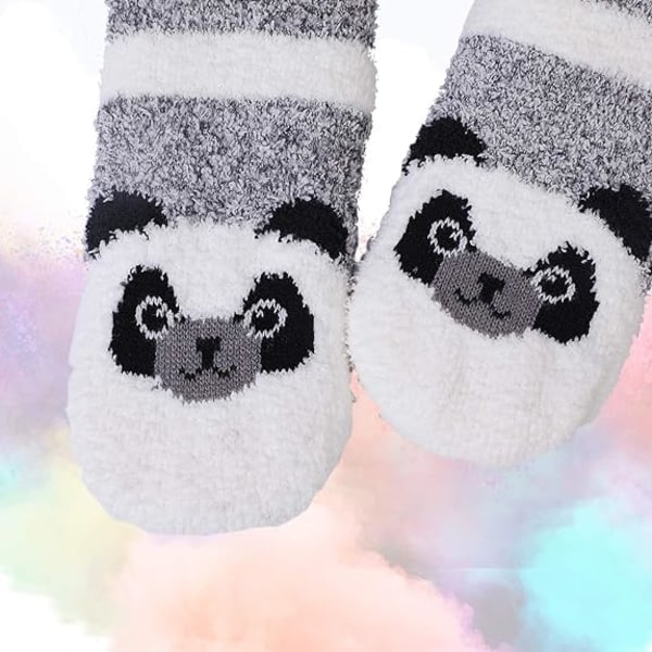 Dame Fuzzy Slippersokker Med Gripper Koselig Varm Søt Panda An