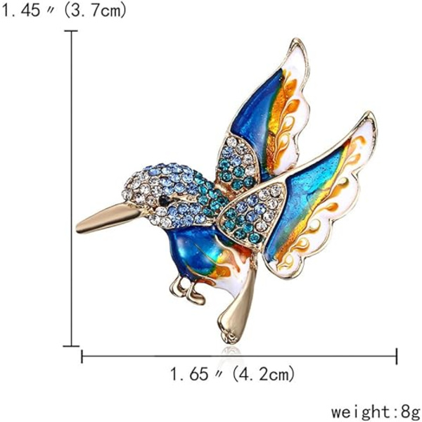 Värikäs Kristalli Zirkon Kolibri Eläin Brossi, Muoti Värillinen Lintu Brossi Pin Naiselle