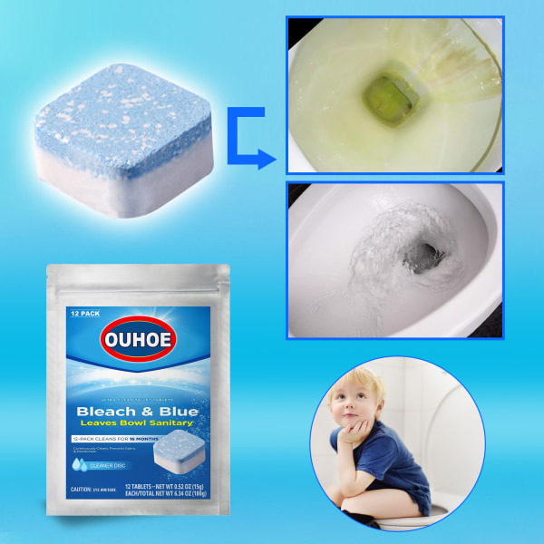 Ultra Clean Toalett Tabletter Blek & Blå, Rain Clean Doft