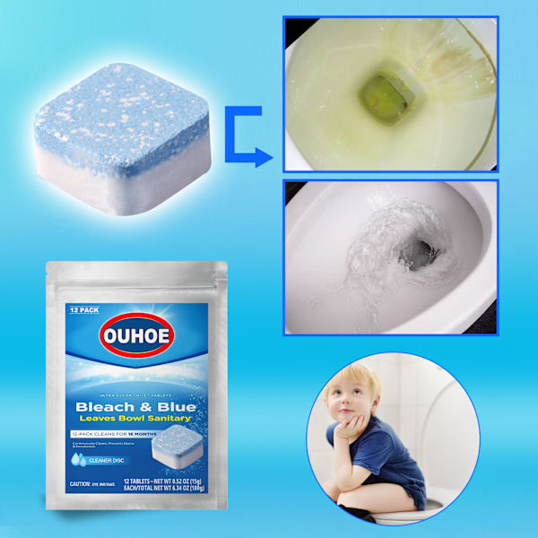 Ultra Clean Toilet Tablets Blegemiddel & Blå, Rain Clean Duft