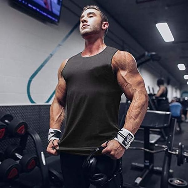 Miesten treenitankit Gym Muscle Tee -kehonrakennuskuntosalihihaton T-paita