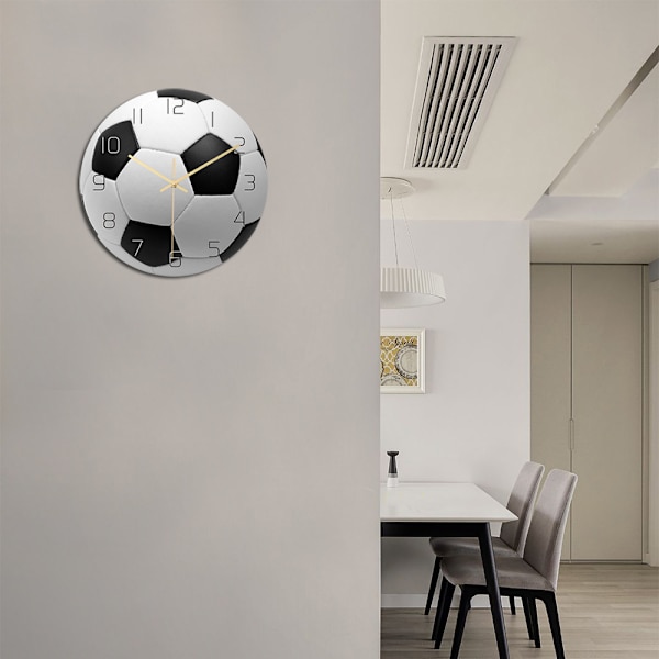 Fotboll Akryl Tyst Väggklocka Sovrum, 30cm
