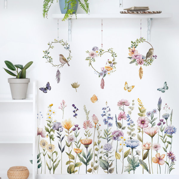 Väggdekaler för vuxna sovrum, blommiga väggdekaler, blommiga väggdekaler, väggmålning, väggdekaler för sovrum, boho väggdekaler, blommiga, flickor, vardagsrum