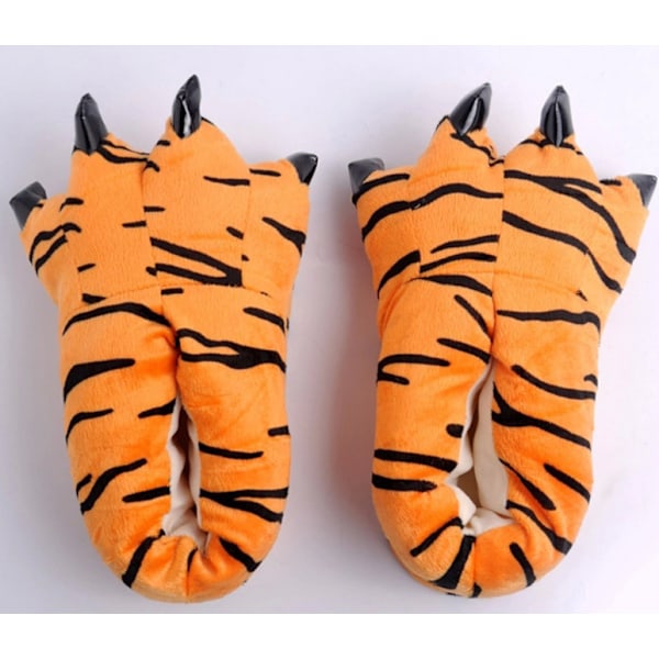 Tofflor för kvinnor och män vinter tecknad tiger klo pyjamas skor hem tofflor