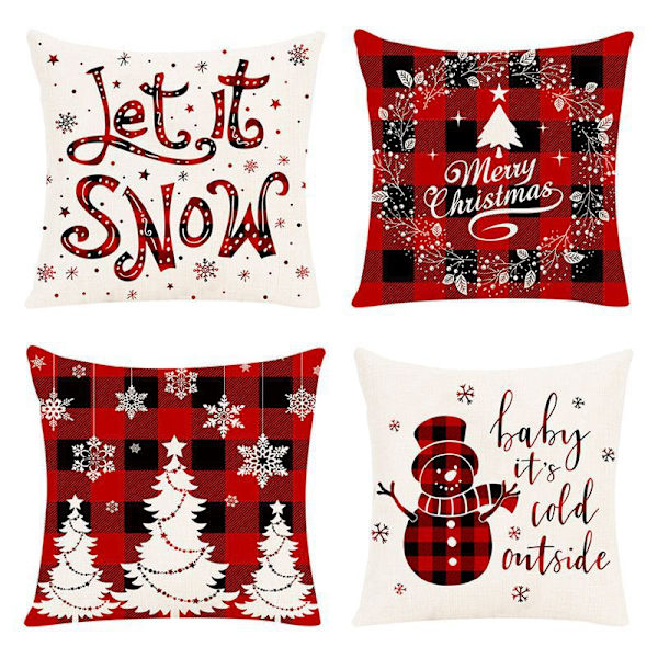 Juledekorative Putesett med Putesett, Juleputetrekkpakke for Sofa, Seng, Romdekorasjon, Tilbehør, Polyester, 45 cm x 45 cm, Innendørs Dekor