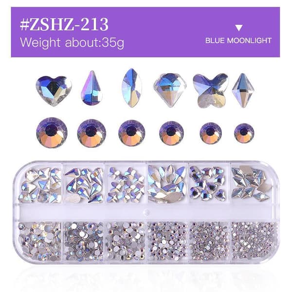 Nagelkonst Strass Pärlor 3D Multi-Form Strass Kristall Platt