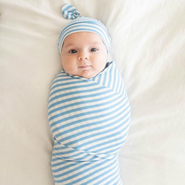 Myk Baby Swaddles Wrap Stretchy Newborn Swaddling Sleep Sack Hat Set Carto