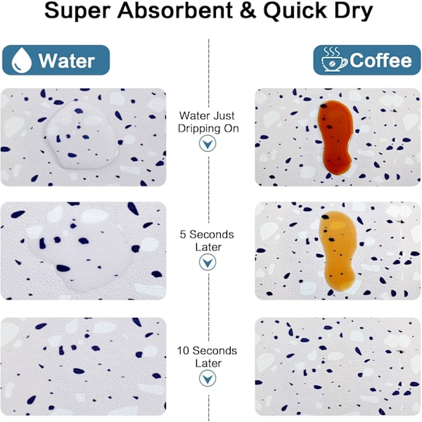 16\" x 19\" Kaffemåtte, Opvaskemåtte til Køkkenbord, Absorberende Barmåtte, Spildmåtte, Gummimåtte