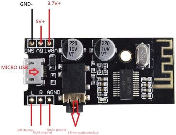 Audio Receiver Board MH-MX8 Trådløst elektronisk modul kompatibelt DIY lydsystem