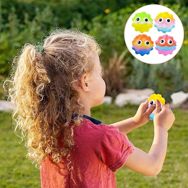 Flot Anti-Stress Fidget Legetøj 4 Stykker Anti-Stress Bold Trykaflastningsbold Sensorisk Bold Legetøj Dekompression Legetøj Flot Anti-Stress Børn og Voksne