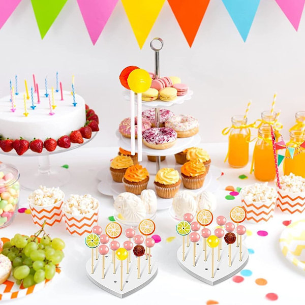 Pieces Lollipop Bar, Kakepops-Lollipop-Pinner, Lollipop-Holder, Akryl, Perfekt for Bryllup, Bursdager, Dessertbord, Babyshower, Jul