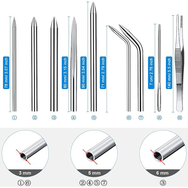 12 stycken paraplystickningsrep Marlin spikset Utomhus paraplystickning