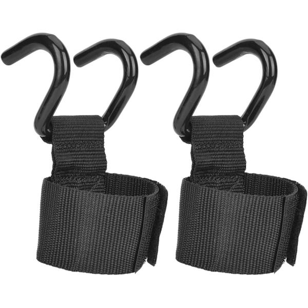 Set med 2 Viktlyftningskrokar, Stållyftkrok med Halksäker Grepp Handledsbandage för Fitness, Crossfit, Viktlyftning