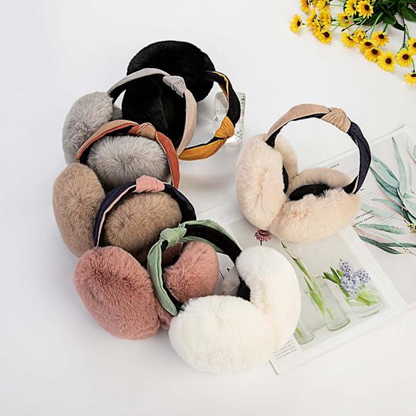 Vindtäta damöronmuffar Vacker polyester Snygg rosettform Öra