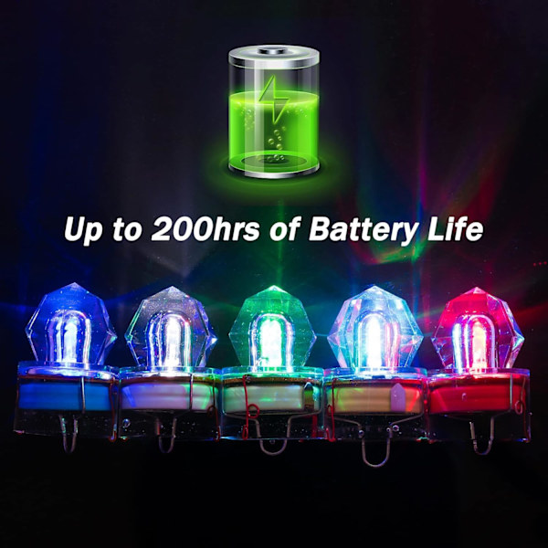 5-pack LED djuphavsfiske lampor diamant fiske lampor vattenaktivera