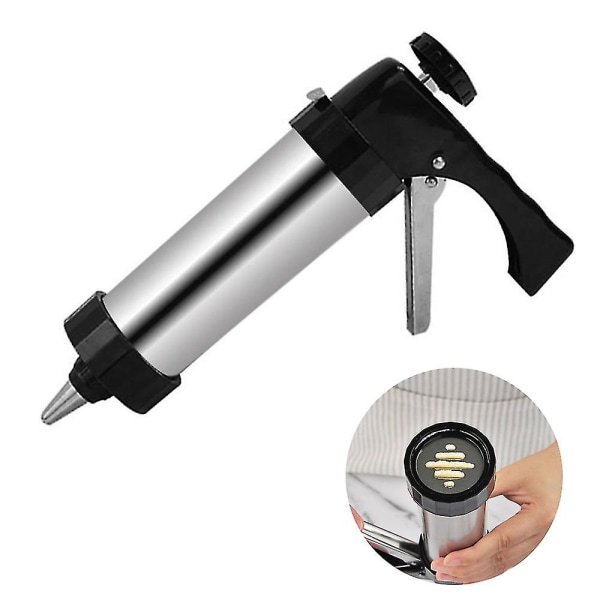 Diy manuel cookie press maker maskingevær, rustfrit stål rørformede dyser bi