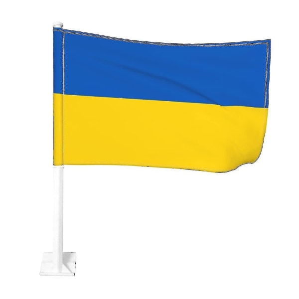 Ukrainske bilflag - 12x18 tommer polyesterflag til bildekoration med UV-beskyttelse