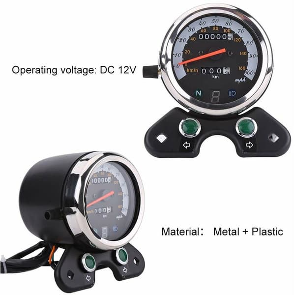 -Universal Motorcykel Speedometer Dobbelt Odometer Speedo Speedometer Digital