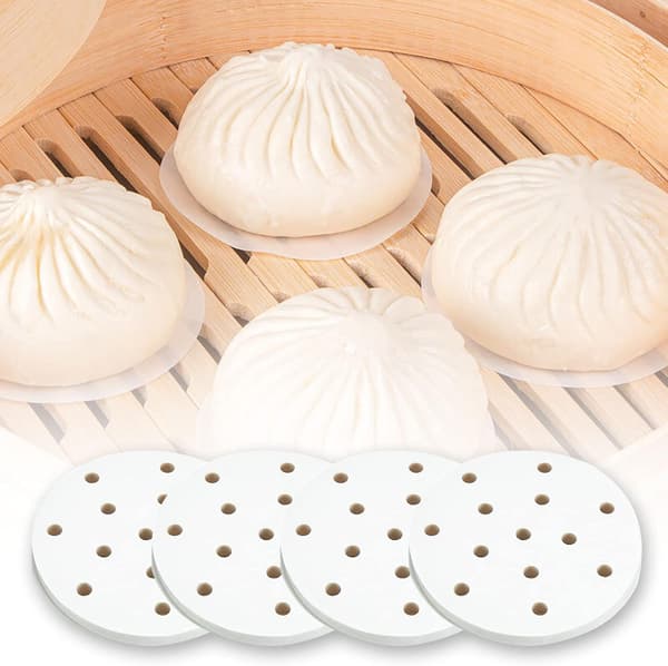 Små Bambu Ångkokningspapper, Non-stick Mini Ångpapper för Ångade Bullar Du