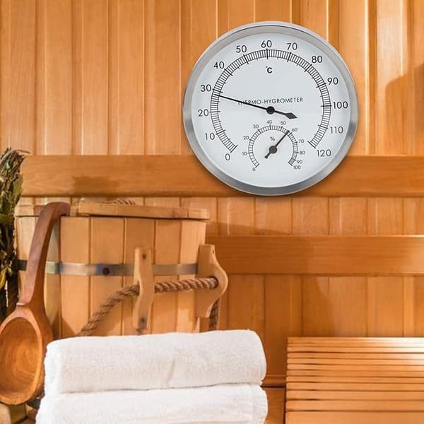 2 i 1 rustfrit temperaturmåler indikator dampbad sauna rum Th