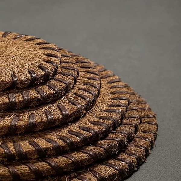 Coaster Collection Elastiske Coir Drikkebrikker med Varmeisolering, Te