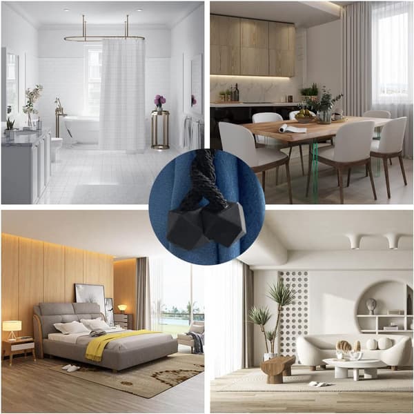 2 stk. sorte magnetiske gardinholdere i moderne stil