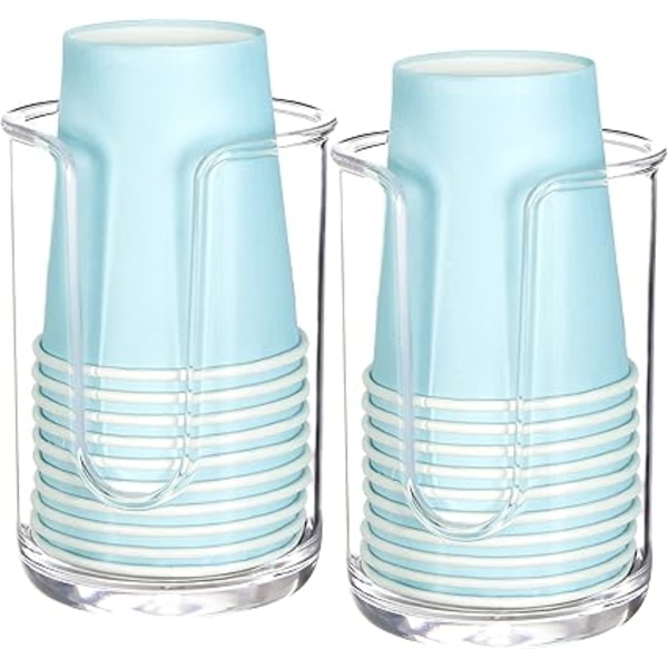 Set med 2 pappersmuggdispensrar, plastkopphållare, mugghållare