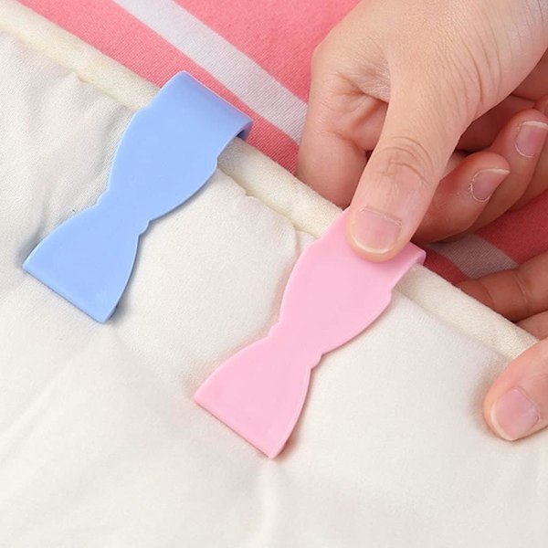set med 4 hushållstäcken fixklämmor, nålfri täcke fixering enhet, täcke fixering spänne