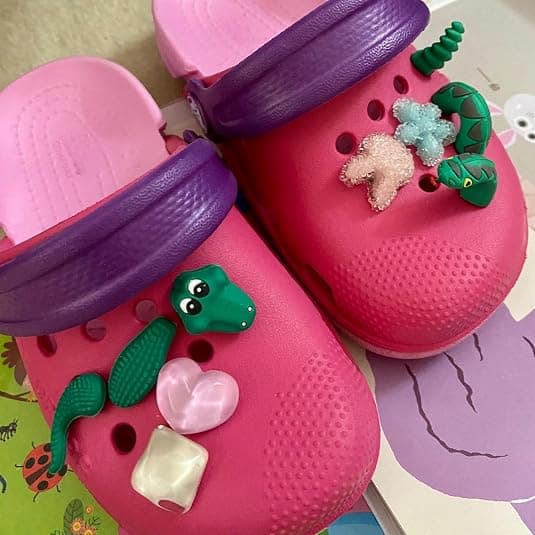 2 Set (Orm, Alligator) Skoprydnader för Crocs Clog Sko Dekoration
