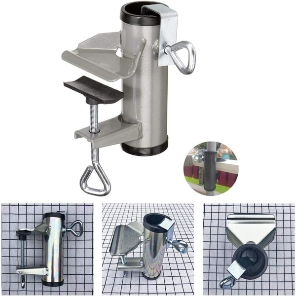 Parasollklemme til terrasse, balkonparasollholder, metalparasollholder til strand, fiskeri, have, balkonparasoll