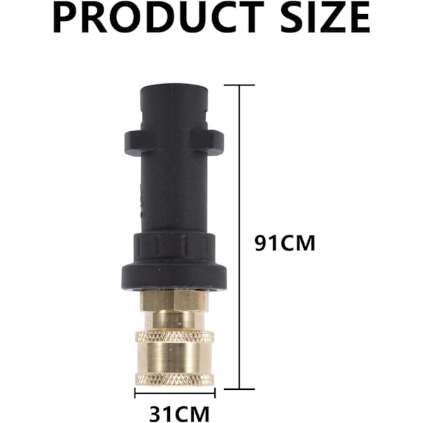 6,35 mm painepesurin sovitin naarasnopealiitäntä Karcher K2 K3 K4 K5 K6 K7:lle, 5 monivaiheista suutinta