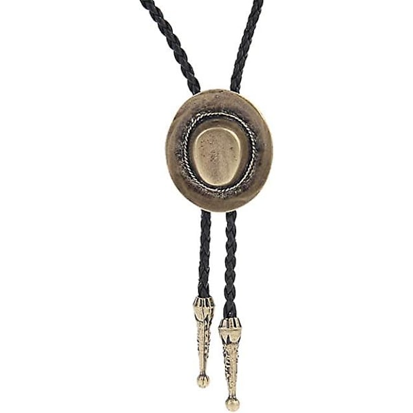 Western Hat Sort Bolo Tie til Mænd og Kvinder, Native American Læder Bolo T