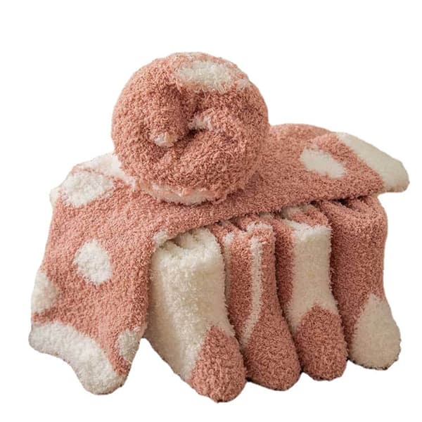 5 par korallfleece sokker