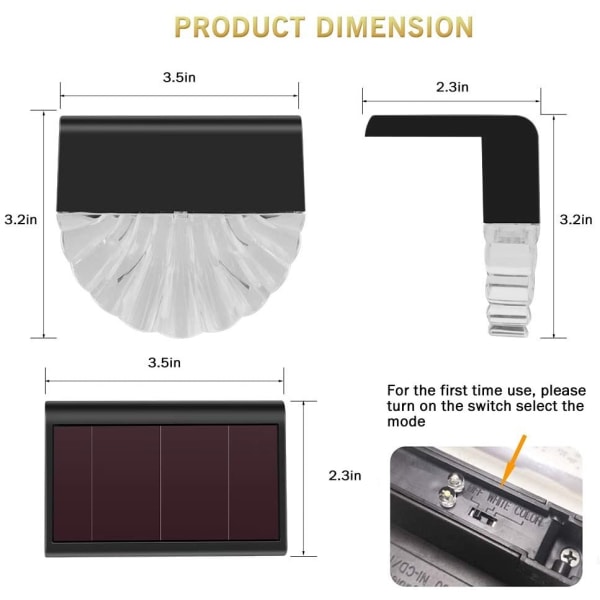 Aurinkovalot ulkokäyttöön, IP65 LED aurinkoenergialla toimivat ulkopuutarhavalot, lämmin Whit