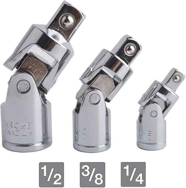 3 stk. Impact Universal Joint Socket Set Swivel Drive Adapter Reducer Cr-