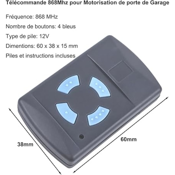 HSM4 868 MHz fjärrkontroll för garageport med 4 knappar blå färg ersätter Hormann 868 MHz sändare HS4 HSM2 HSP4 868 HS1 868 Tubauto HSM4 868 Tubauto