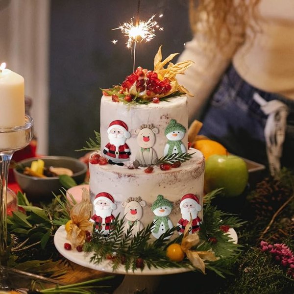 Silikonform för julgodis 3D ren/tomte/snögubbe formad fondan