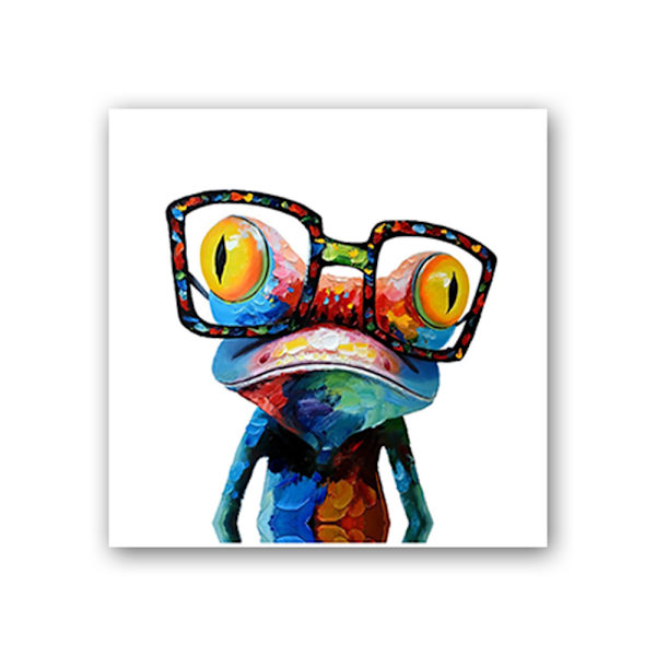50 x 50 cm Multicolor Animal Storformat Trä Canvas Tryck (50X50cm Groda)