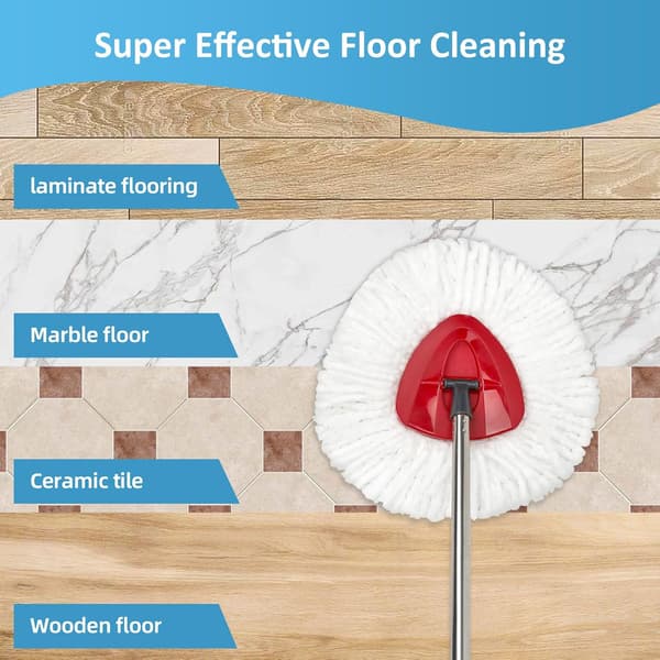 4-pakning Spin Mop Utskiftningshode Spin Mop Refills Kompatibel med