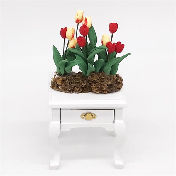 Simulerede dukkehusblomster, DIY simulerede miniature dukkehus mosplæne Ga
