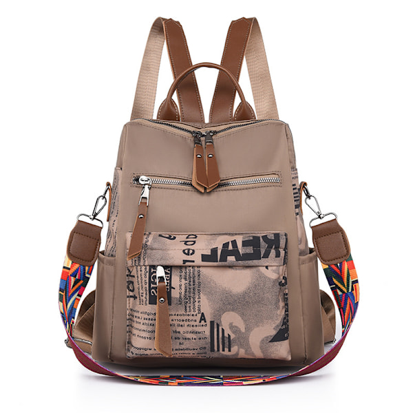 Ryggsäck Dam Handväska Mode Oxford Axelremsväska Portabel Reseryggsäck Stöldskydd Crossbody Väska för Kvinnor Flickor