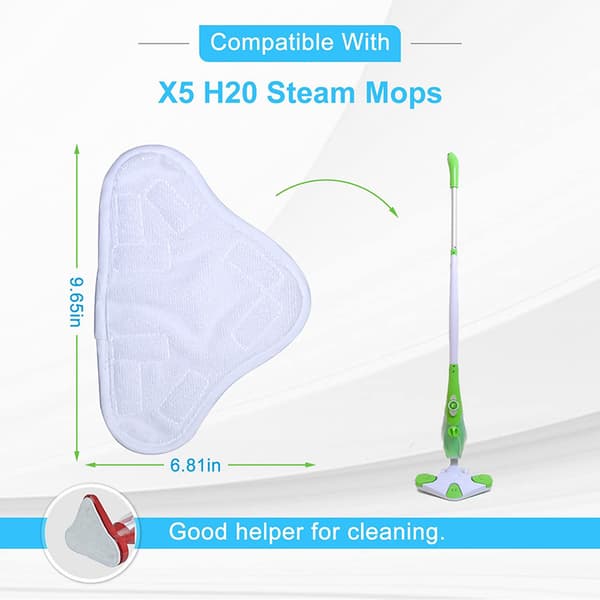 Set med 6 vaskbare mikrofiberkluter for dampmopp H20 X5