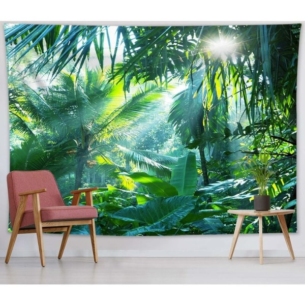 150x100cm Vægtapet Jungle Væghængende Tropical Palm Leaf Vægtæppe