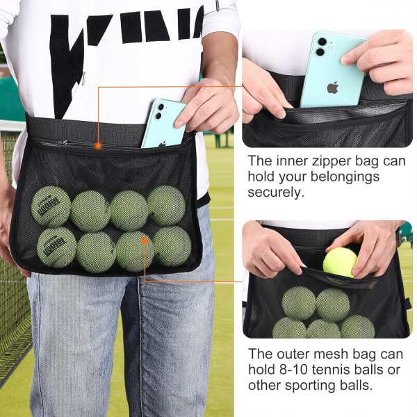 Tennisbollsbandhållare Pickle Ball Bag Carrier Gear Band Reseficka, Te