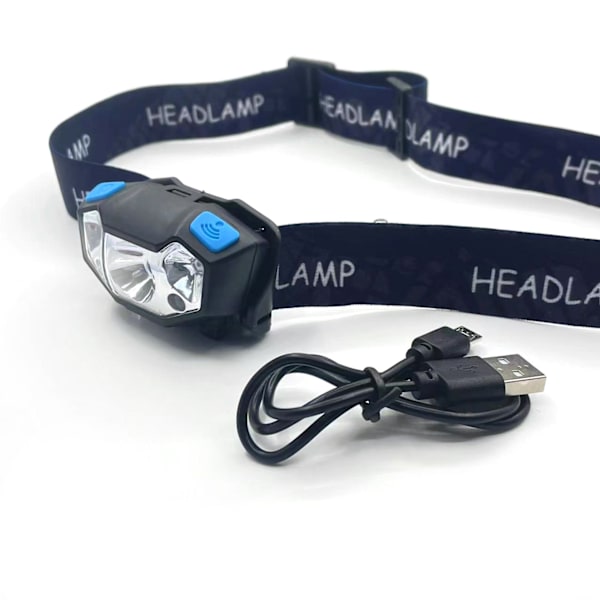 LED Hodelykt, LED Arbeidslys, Bevegelsessensor Hodelykt USB Oppladbar Vanntett Arbeidslys, 4 Lysmoduser Hodelykter