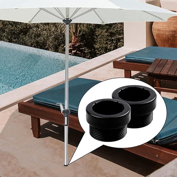 2 stk. gevindadapterhylstre til poolparaplystabilisator - til udendørs,