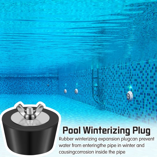 2 st pool vinterplugg, vinterpoolplugg vinterplugg för simbassäng gummi vinterpluggar, 38 mm och 51 mm