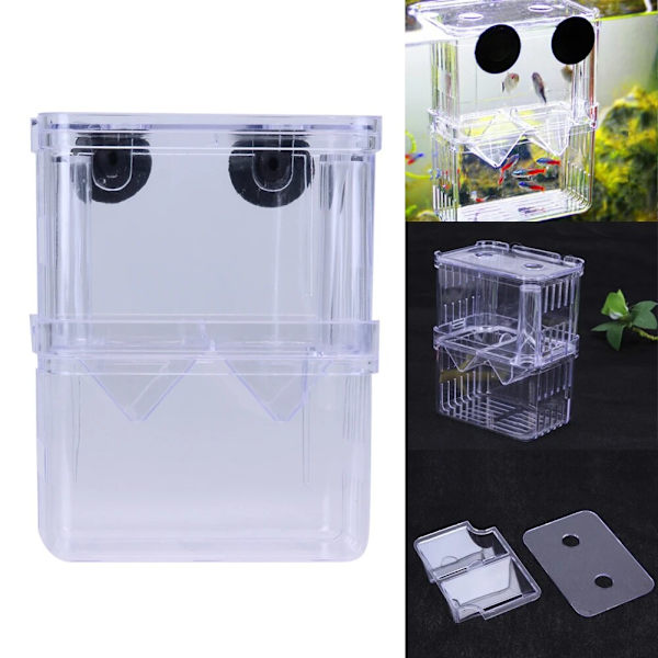 Akryl Akvarium Avel Isolering Box Akvarium Kläckeri Inkubator Hållare